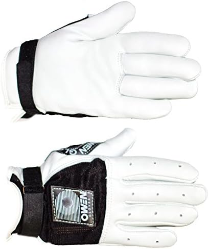Owen Handball Gloves, Premium Leather, Unpadded with Wrist Strap (Black, Small)