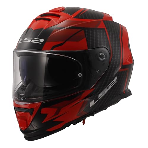 Casque intégral LS2 Storm II Tracker XS noir rouge casque de moto