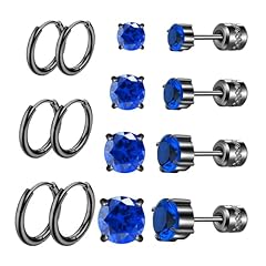 7 Pairs Blue-CZ 3-6mm