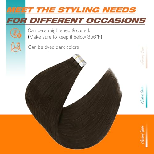 Image of Sunny Hair Tape in Hair Extensions Chocolate Brown 60g 40PCS