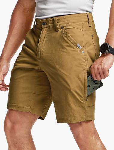 CQR Men's Stretch Utility Shorts, Lightweight Quick Dry Casual Shorts, Hiking Golf Cargo Shorts with Zipper Pockets - Image 3