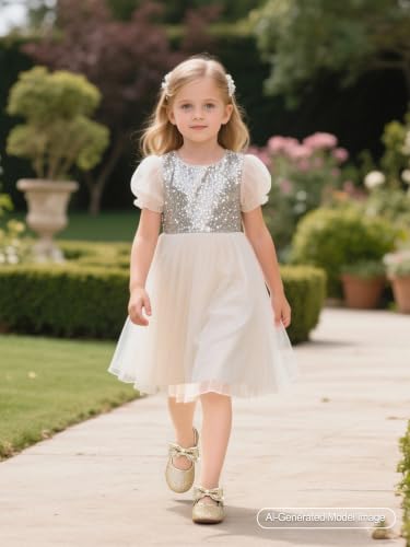 Image of PHIRAMIN Toddler Flower Girl Dress Shoes - Little Girl Mary Janes Flats Wedding