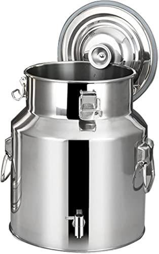 Bidón hermético para Leche (5 l, 9 l y 14 l), de Acero Inoxidable, para almacenar Leche, Vino, Transporte, Leche, Cubo, Jarra, Aceite, Cubo para té con Grifo (9 l y 9 l)