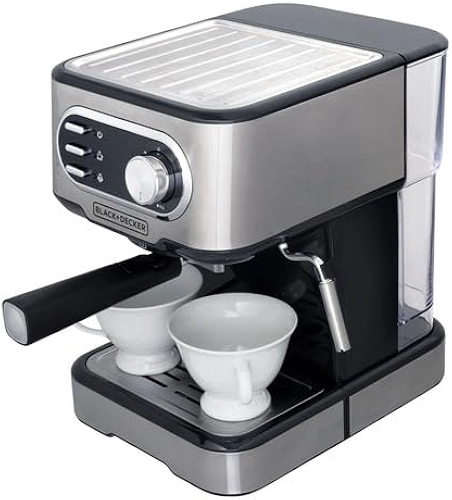 BLACK+DECKER Cafeteira Elétrica, Compatível com Cápsulas Nespresso e Dolce Gusto, Até 2 Xícaras de Café Simultâneas, 220 V, Modelo CE1100G-B2