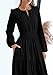 PRETTYGARDEN Women's 2025 Elegant Maxi Dresses Long Sleeve V Neck Flowy Pockets Casual Modest Dress Fall Fashion Clothes (Black,Large)