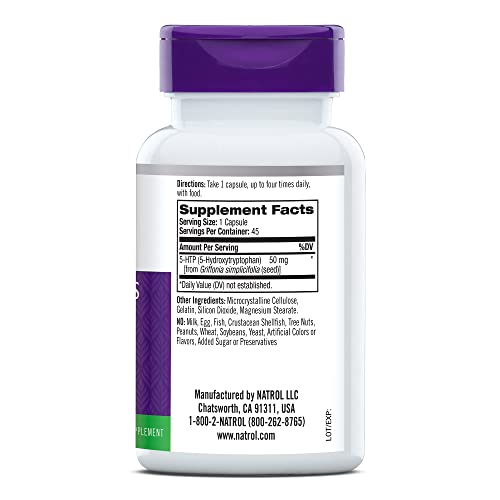Natrol 5-Htp Capsules, 50Mg, 45 Count #TOP1