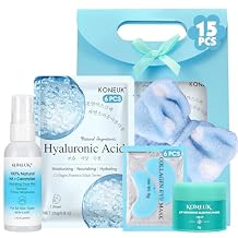 15 PACK Skincare Set with Facial Masks, Under Eye Patches, Face Mist, Lip Mask, Headband, Skin Care for Women, Travel Kit & Birtuday Gifts for Teens Girls, Thank You Gift for Mom, Teacher Gifts
