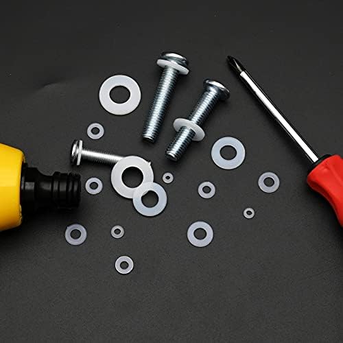 520pcs Nylon Washers, Plastic Round Flat Spacers, Flat Washer Screw Bolt Assorted 8 Size Flat Gasket for Bolts Round Insulation Gasket Ring Mechanical Flat Washer M2 M2.5 M3 M4 M5 M6 M8 M10 5-20mm