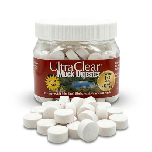 Concentrated Beneficial Bacteria Muck Digester Tabs for Pond Muck, Sludge & Odor Reduction – 151 Tabls Treats up to 1/4 Acre (50,000 Gallons) – Safe for Fish, Koi, Water Gardens & Backyard Ponds