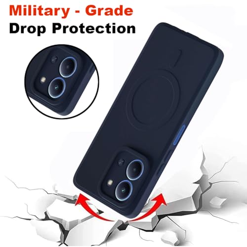 Image of Back Cover | MagFit Ring Design (Non-Magnetic) | Shockproof Case | Anti-Slip Grip | Raised Camera Edges | Slim Protective Case for Mi Redmi 15C 5G / Poco C85 5G (Steel Blue)