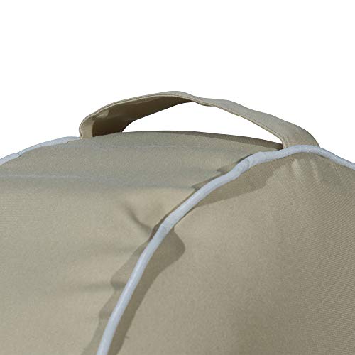 Image of QILLOWAY Inflatable Outdoor Ottoman for Patio, Waterproof Round Pouf, Inflatable Foot Rest, Outdoor Footstool for Poolside, Garden,Camping,Tan,Beige
