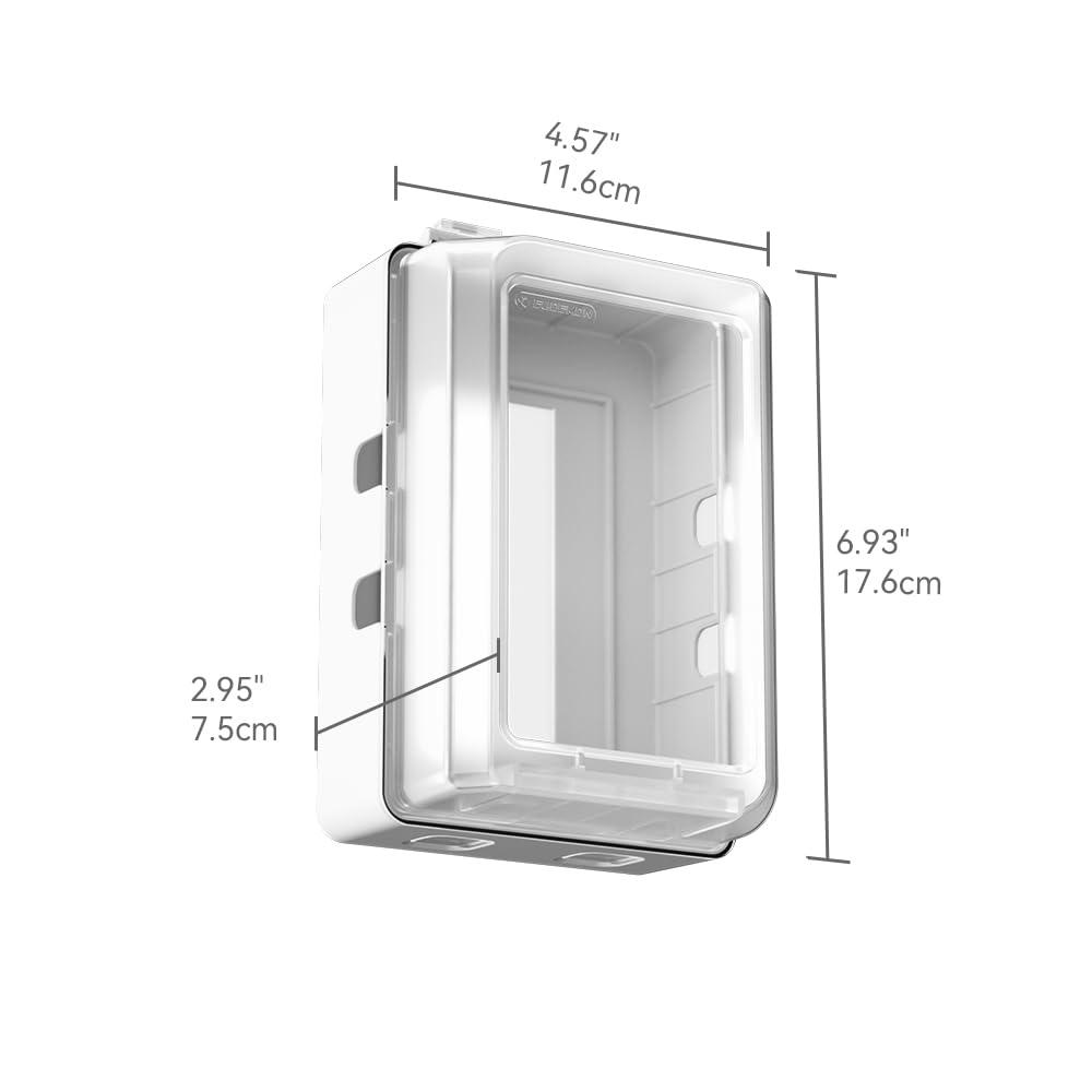 EUDEMON 1 Packung aktualisierte Baby-Sicherheits-Steckdosenabdeckung, kindersichere Steckerabdeckung – mehr Platz für große Stecker, einfach zu installieren und zu verwenden (transparent)