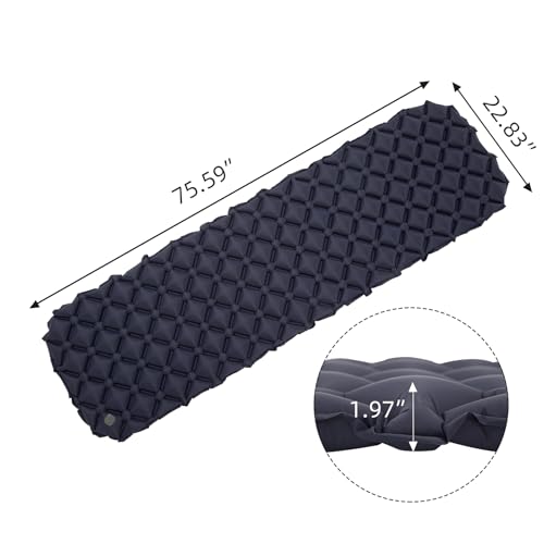 Waterproof Sleeping Pad for Camping/Backpacking/Hiking/Traveling Inflatable Sleeping Mat Ultralight Air Mattress Single Tent/Person Navy Blue