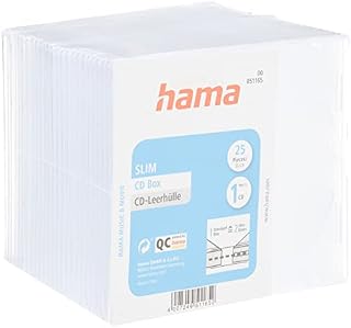 Hama 51164 wąskie etui na płyty CD, opakowanie 10 sztuk, przezroczyste