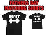 Beast - Beast in Training - Father Son matching shirts - TWO SHIRTS - Funny Dad Baby Son tshirt bodysuit onesie Birthday Gift Father's Day