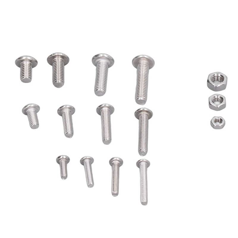 Generic 500Pcs Screws Nut Assortment Kit Hex Round Screws Nuts 304 Stainless Steel Assortment Set Boxed Kit M3 M4 M5 Hex Round Screw Nut