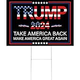 Donald Trump 2024 yard sign with H-Stakes Take - Double Sided 18x12 Inch America Back,Make America Great Again for Trump Lawn Signs Triggering Signs Rally Decoration Outdoor Lawn Yard Signs