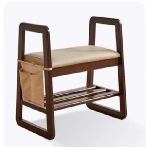 Momgla玄関ベンチ 玄関 椅子 高齢者 腰掛け 靴収納 靴 ナチュラル 介護椅子 サポートチェア 木製 棚付き サポート 踏み台 コンパクト 手すり チェア 介護 省スペース 組立簡単 (グリーン)