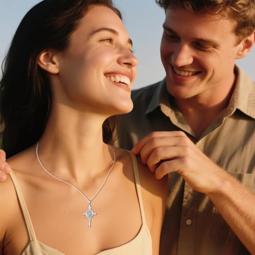 URONE Mustard Seed Necklace 925 Sterling Silver Cross Pendant Mustard Seed Mountain Faith Jewelry Gift4