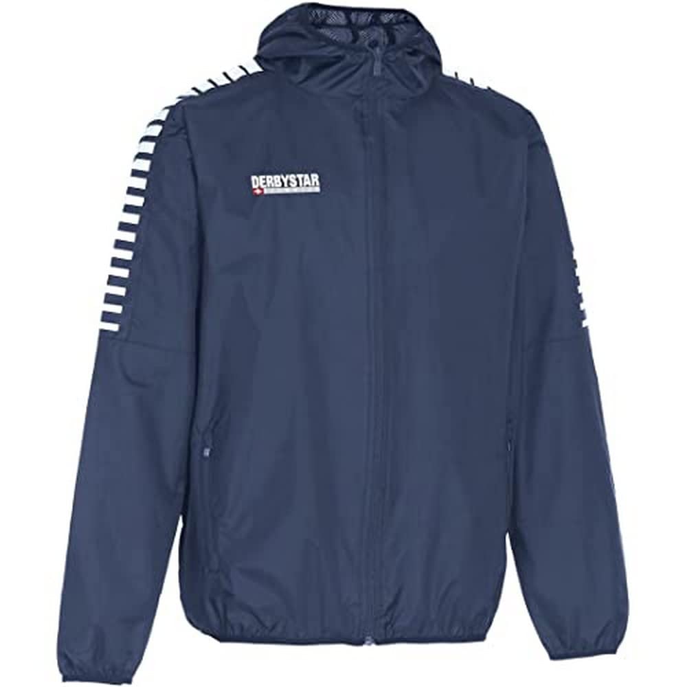 Derbystar Hyper All Weather Jacket Unisex Jacket - Navy White, XXX-Large