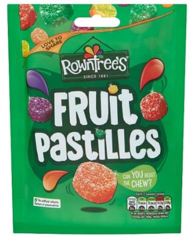 Fruit Pastilles Sweets Sharing Bag, Vegan Friendly, 10 x 143g 114g
