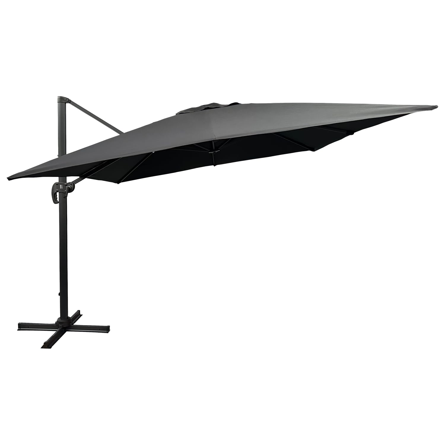 Toile de rechange pour parasol déporté MOLOKAI 3x3m noir – carrée, polyester déperlant et anti-UV