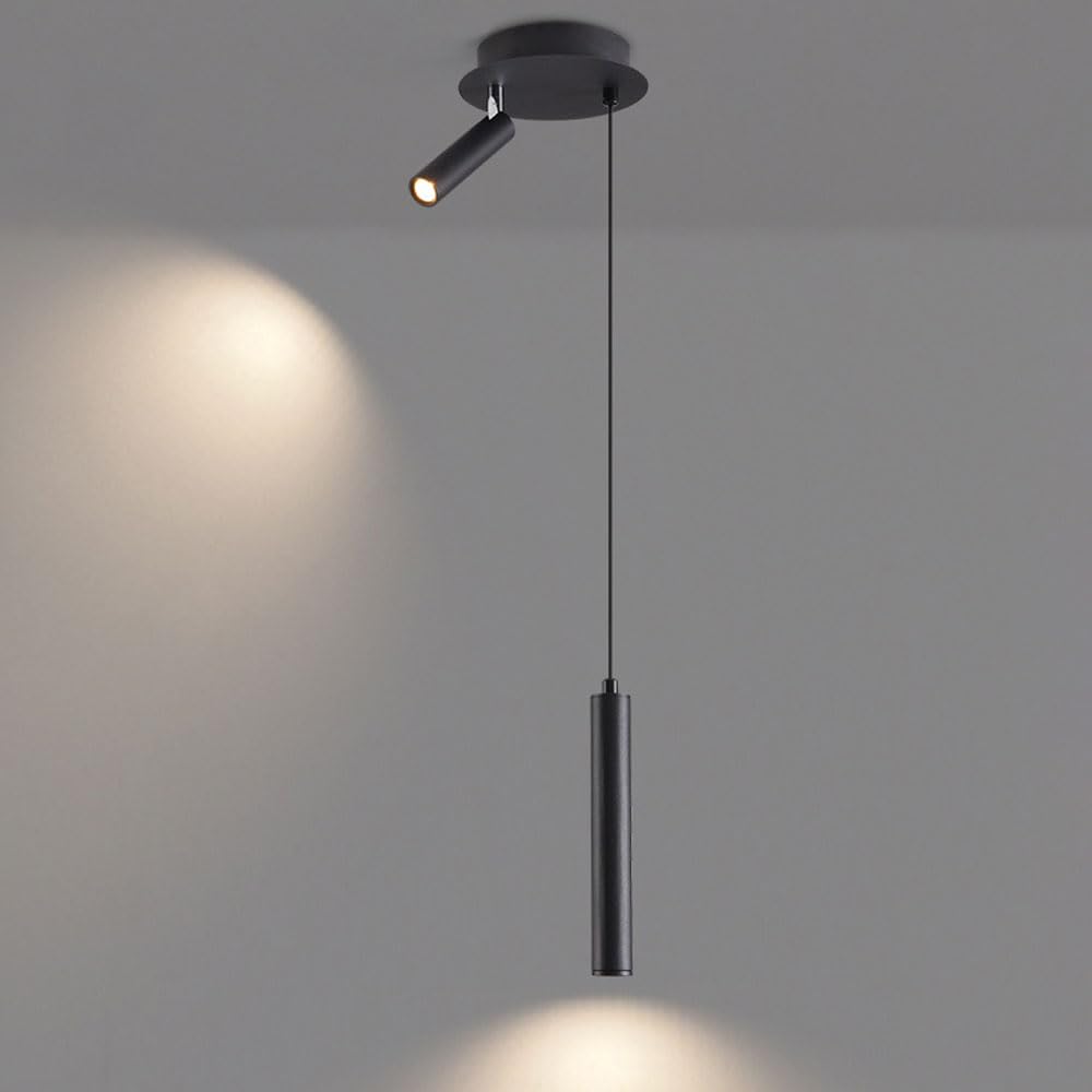 KXEcoLife LED Pendant Light Adjustable Hanging Spotlight Bedside Drop Ceiling Lamp Modern for Living Room Bedroom 3000K Fixture