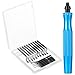 Deburring Tool Set, 3D Printing Burr Removal Reamer Tool, Deburring Cutter with 15 High Speed Steel Swivel Blades, 360 Degree Rotary Head Non-Slip Handle for Metal Aluminum Resin Copper, Plastic Pipe