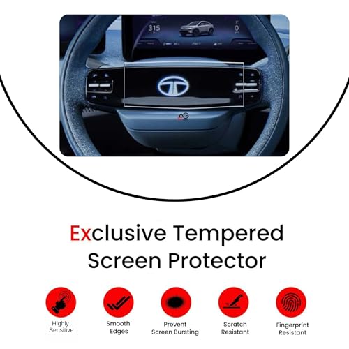 Image of STEERING Screen Guard For TATA NEXON HARRIER SAFARI PUNCH.EV NEXON.EV & CURVV | Anti Scratch | Water Resistant || Car Digital Display Protector Accessories [Not Tempered Glass]