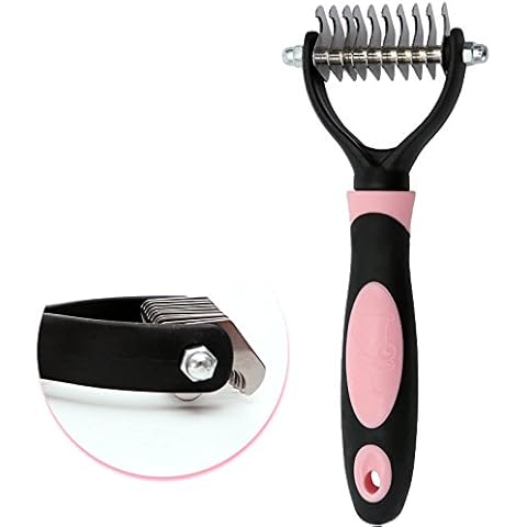 XiaoRui Pet comb, easy to deal with hair knot problem, protect your pet. (Red) Cover