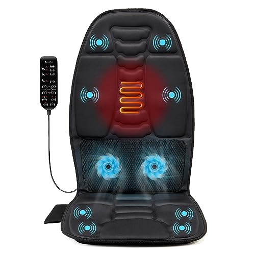 Back Massager with Heat for Pain Relief Deep Tissue, Portable Massage Chair Cushion and Seat Pad for Office, Gifts for Men & Women for Home Use