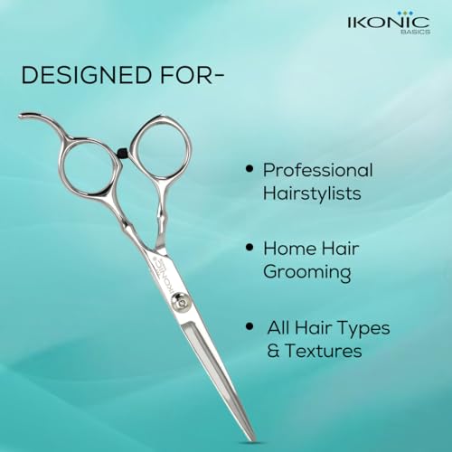 Image of Ikonic Basic Hair Cutting Scissor 717C -7 inch Stainless Steel Hair Shears for Thinning, Hairdressing , Styling, Barber / Beauty Salon, Parlours Professional / Personal use for Men & Women