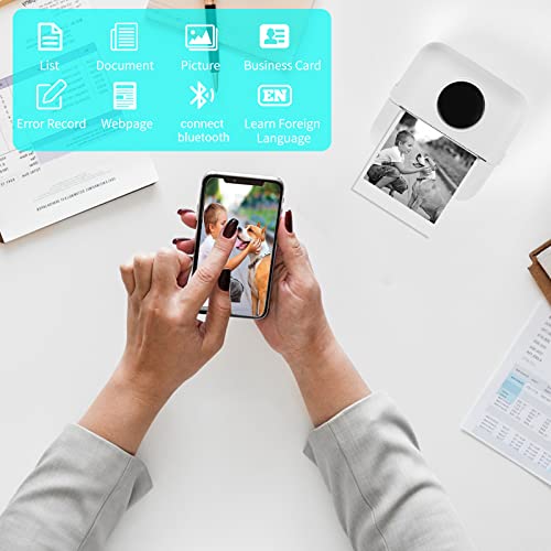 GuKKK Mini Drucker, Mobiler Fotodrucker, Tragbarer Mini Fotodrucker, Wireless Fotodrucker Thermodrucker, Smartphone Bluetooth Drucker, für Lernhilfe,Lernnotizen, Journal, Notizen, Journal, Liste