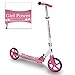 Lospitch Trottinette pour enfant - En aluminium - 205 mm - Pliable - Avec 2 roues - Réglable en hauteur - Pour enfants à partir de 5 (rose)