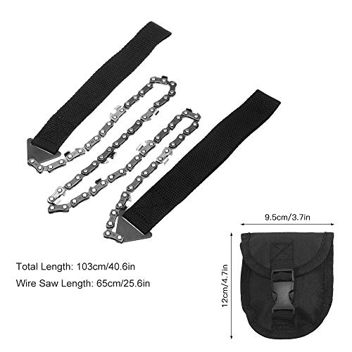 Ajcoflt Sobrevivência Mão Chainsaw Pocket Chainsaw Com Cinto Bolsa Bolsa para Camping Caminhadas Ao