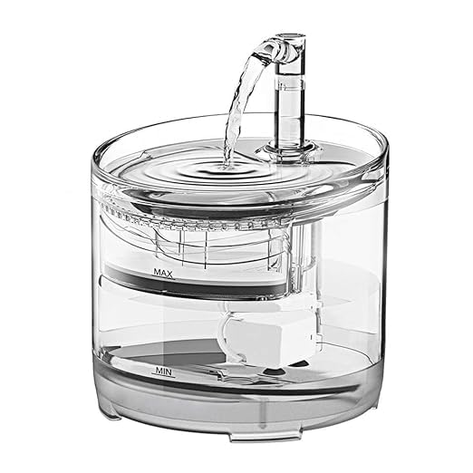 AADCART Automatic Cycle Multiple Filtering Cat Water Fountain Dog Water Dispenser 1.8L Super Quiet Automatic Pet Drinking Fountain with Faucet Kits