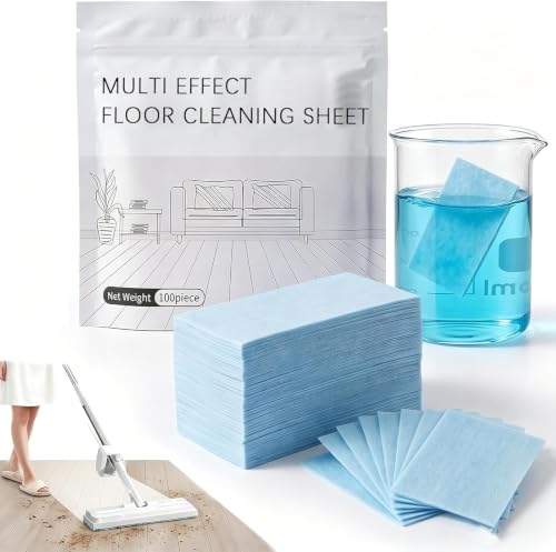 Multi-surface Floor Cleaning Tablets Floor Cleaning Tablets Multi- Surface Cleaner Multiple Effect the floors Clean Concentrated Cleaner for Hardwood Tile Glass Laminate & More (Blue 100PCS)