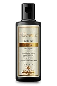KHADI ORGANIQUE Natural Bhringraj Hair Oil, 210ml (Aurvedic)