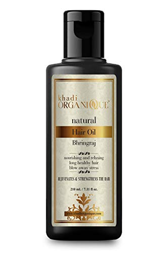 KHADI ORGANIQUE Natural Bhringraj Hair Oil, 210ml (Aurvedic)