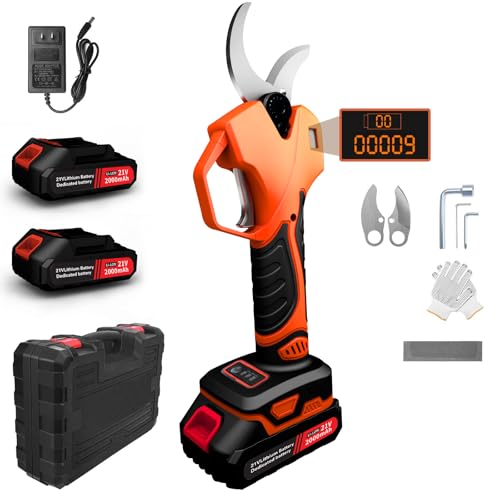 AsDemeter Electric Pruning Shears, 40mm Cordless Pruning Shears for Makita Battery, Gardening Pruning Shears with Two Rechargable Batteries for Pruning, Gardening Design, etc