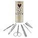 Coffee From Around the World Love Beans Stainless Steel Manicure Pedicure Grooming Beauty Care Travel Kit