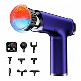 JOYSUWERUN Massage Gun with 9 Replacement Heads, Massage Gun with Heat and Cold, Deep Tissue Massager for Muscle Recovery, Handheld Electric Muscle Massager for Sore Muscles and Back Pain Relief,