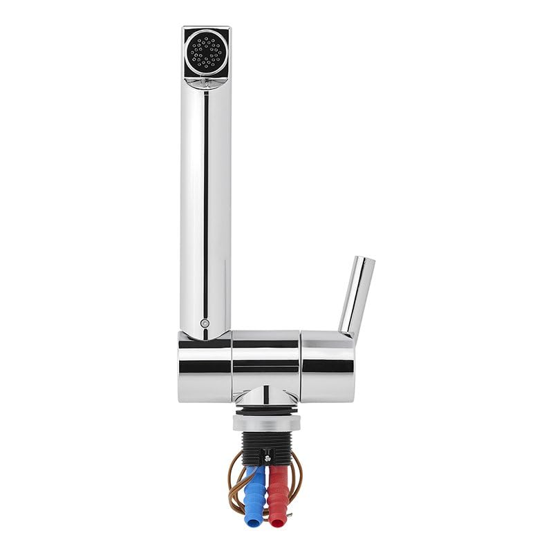 Grifo mezclador de 12 V Ø 27 mm – Caño recto con microinterruptor para caravana y barco