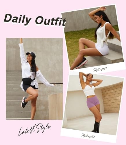 TNNZEET Biker Shorts Women - 8"/5"/3" High Waisted Tummy Control Workout Gym Spandex Booty Yoga Volleyball Shorts