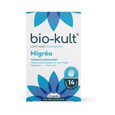 Bio-Kult Migréa Probiotic, Advanced Multi-Strain Formulation with Magnesium and Vitamin B6 – 60 Capsules Cover