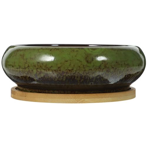 BESPORTBLE 1 Juego Macetas para Plantar suculentas ser Jardinera Inteligente Apoyo Verde Aire Plant Pot tiestos Decorativos Maceta para el hogar Maceta de Bonsai Maceta Grande cerámica Green