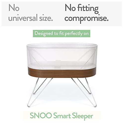 Image of Joey + Joan Bassinet Fitted Sheets Compatible with SNOO Happiest Baby Oval Bassinet - Buttery Soft 100% Cotton - Dusty Blue + Navy - 2 Pack