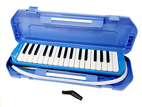 JM FOREST Melódica de 32 Teclas LK32-RD Piano de Viento de Teclado Instrumento de Acordeón de órgano con 4 Boquillas y Paño de Limpieza, Estuche de Transporte para Principiantes Niños - Rockmusic