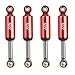 KYX Racing Aluminum Alloy Suspension Shock Absorber Inner Spring Shock Upgrades Parts Accessories for 1/24 RC Crawler Car Axial SCX24 AXI90081 AXI00001 AXI00002 AXI00004 (4pcs), Red
