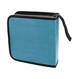 LHDOS Car CD Case, 40 Capacity DVD Disc Storage Binder Wallet, Portable Hard Plastic CD Organizer, Zipper Protective CD Case Holder for Home, Car, Travel, Office (Blue)